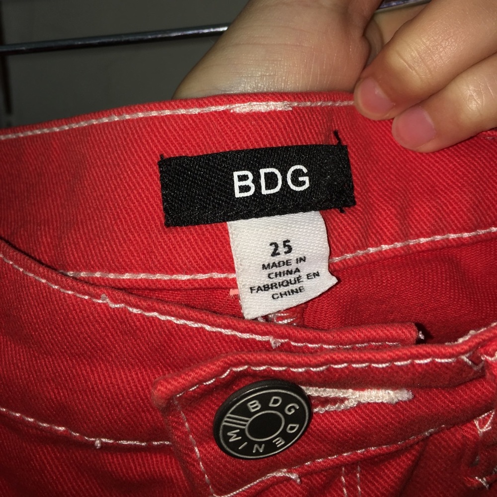 BDG Raspberry Red Shorts - Picture 3 of 4